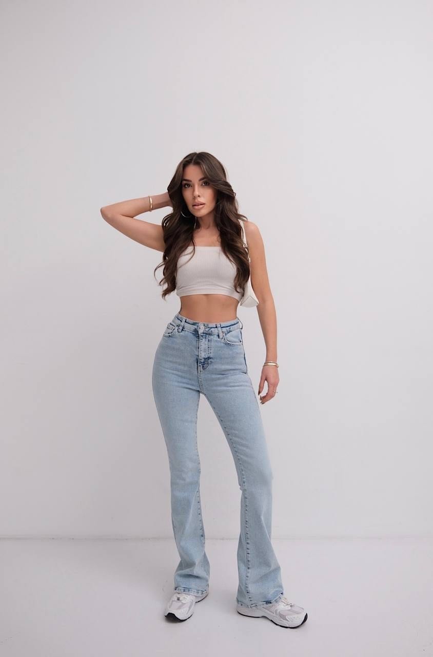 Aida Fashion Likralı Isponyol Paça Jeans görsel 3