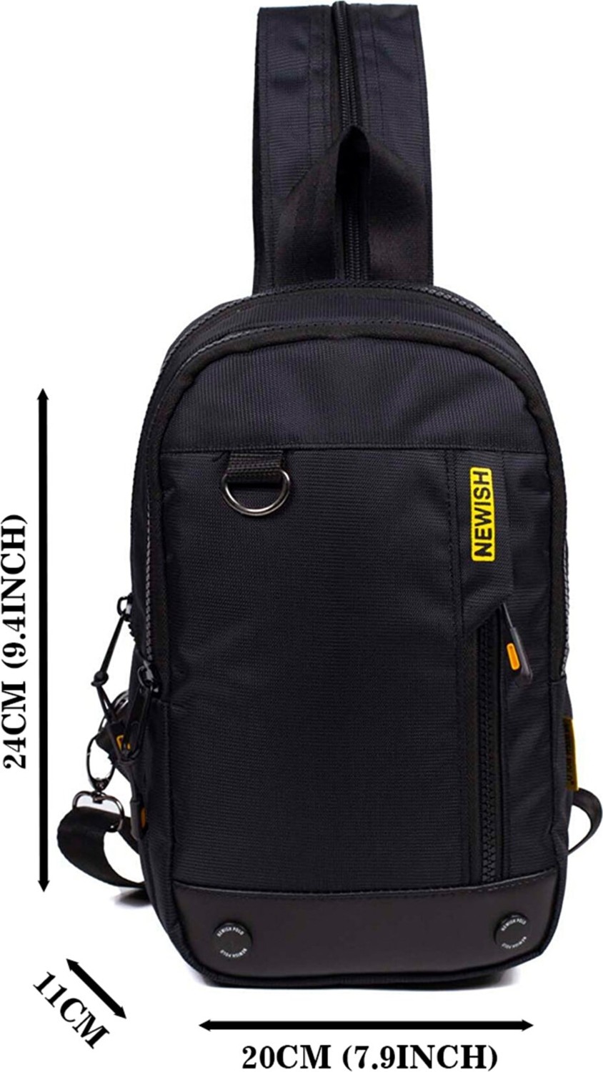 Tuldar Unisex Siyah Suya Dayanaklı Kumaş Çapraz Göğüs ve Omuz Çantası tul302 görsel 2