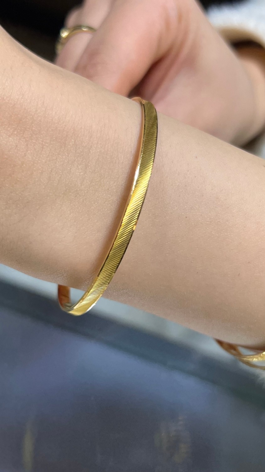 Kuyumcu Nurettin 20 gr (Gram) Yatırımlık Işçiliksiz Trabzon Desenli Çöp Bilezik 22 Ayar Altın