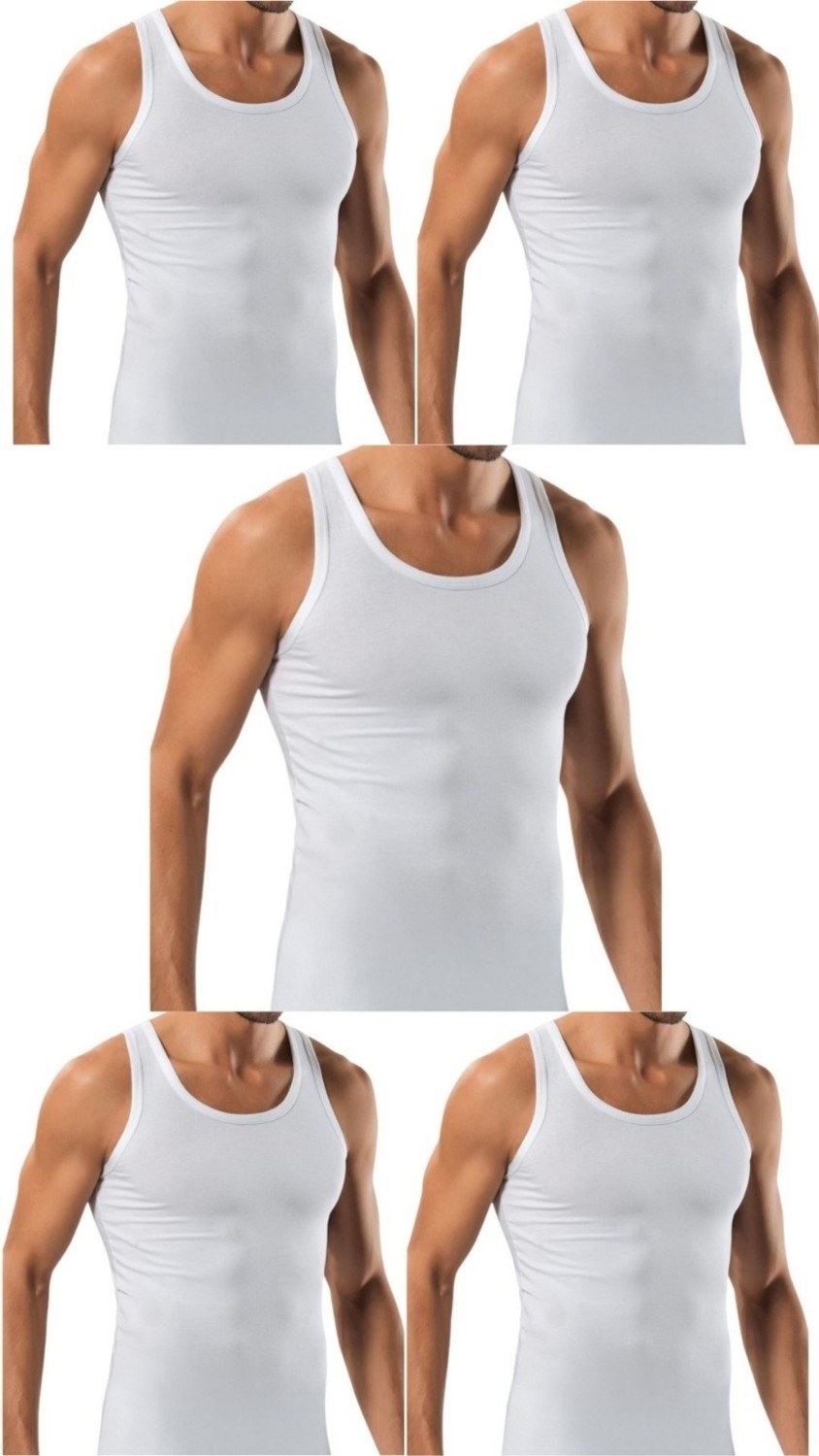 Maruf Shop 5 Adet Erkek Slim Fit Dar Kalıp Likralı Penye Sporcu Atleti(Rambo Atleti)