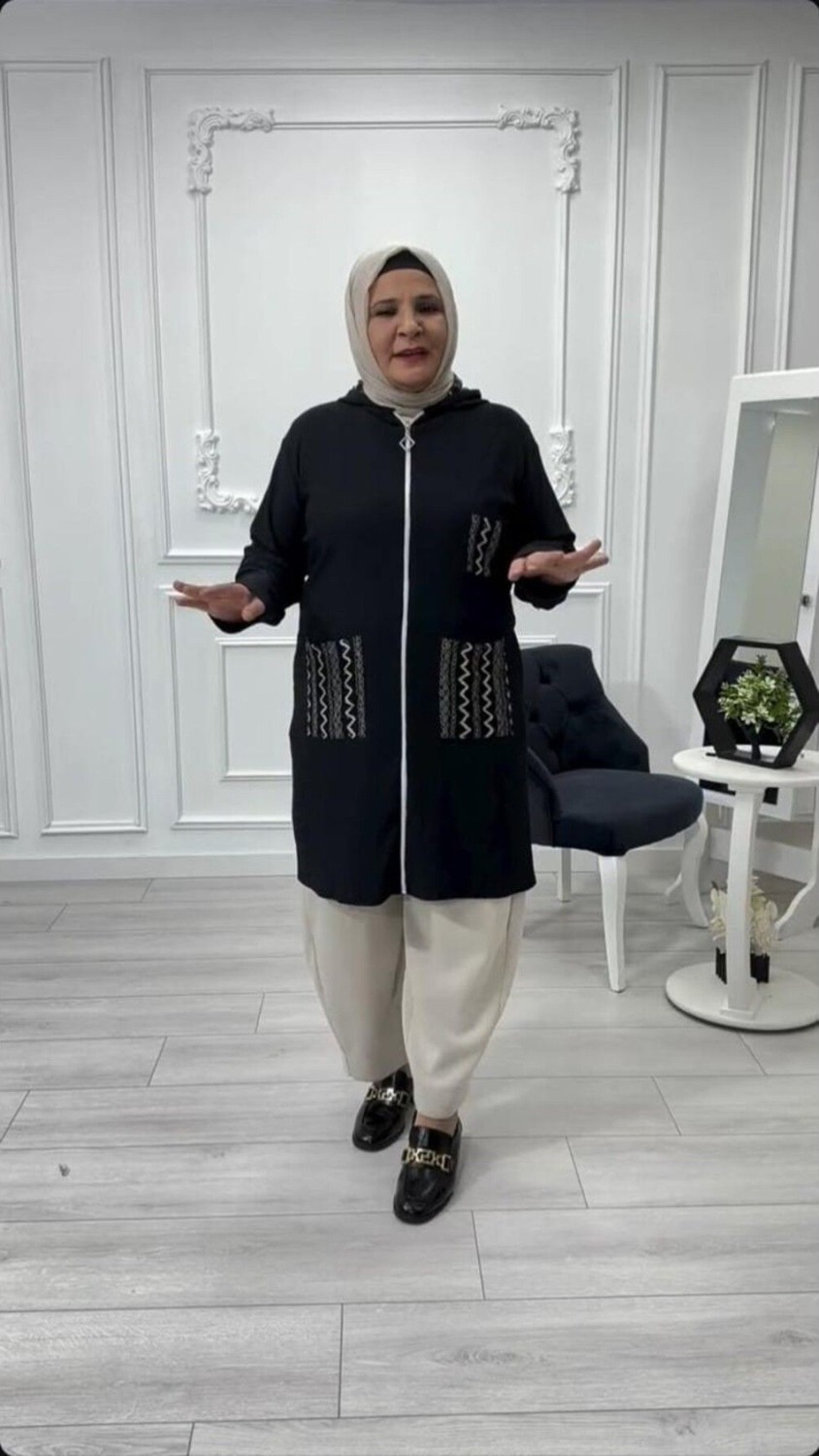 Sevda Kılınç 🌸 Tasarım Bürümcük Dantel Detaylı Ceket🌸