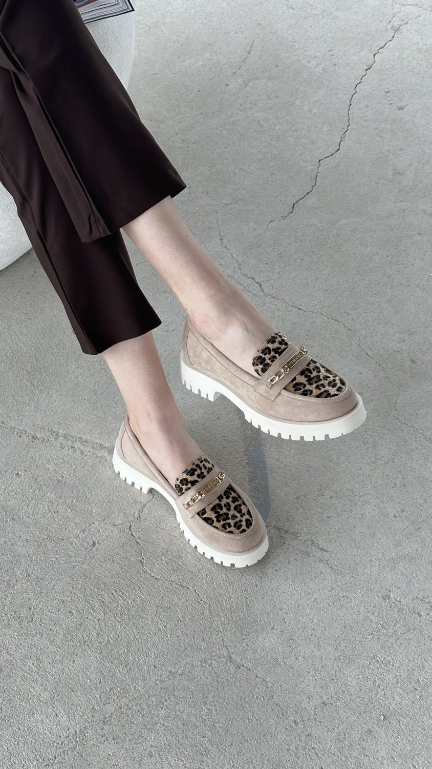 Letafia Brenda Leopar Desenli Loafer
