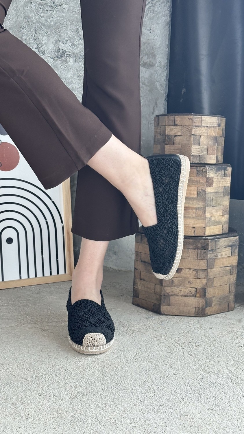 Letafia Mayfair Siyah Dantel Detaylı Espadril görsel 2
