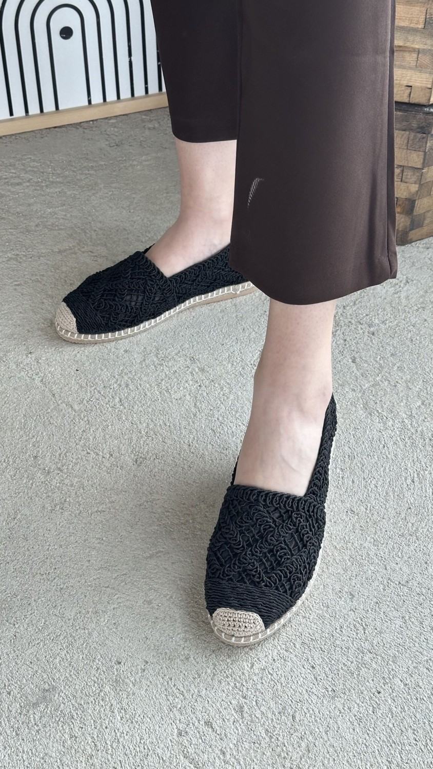 Letafia Mayfair Siyah Dantel Detaylı Espadril görsel 3