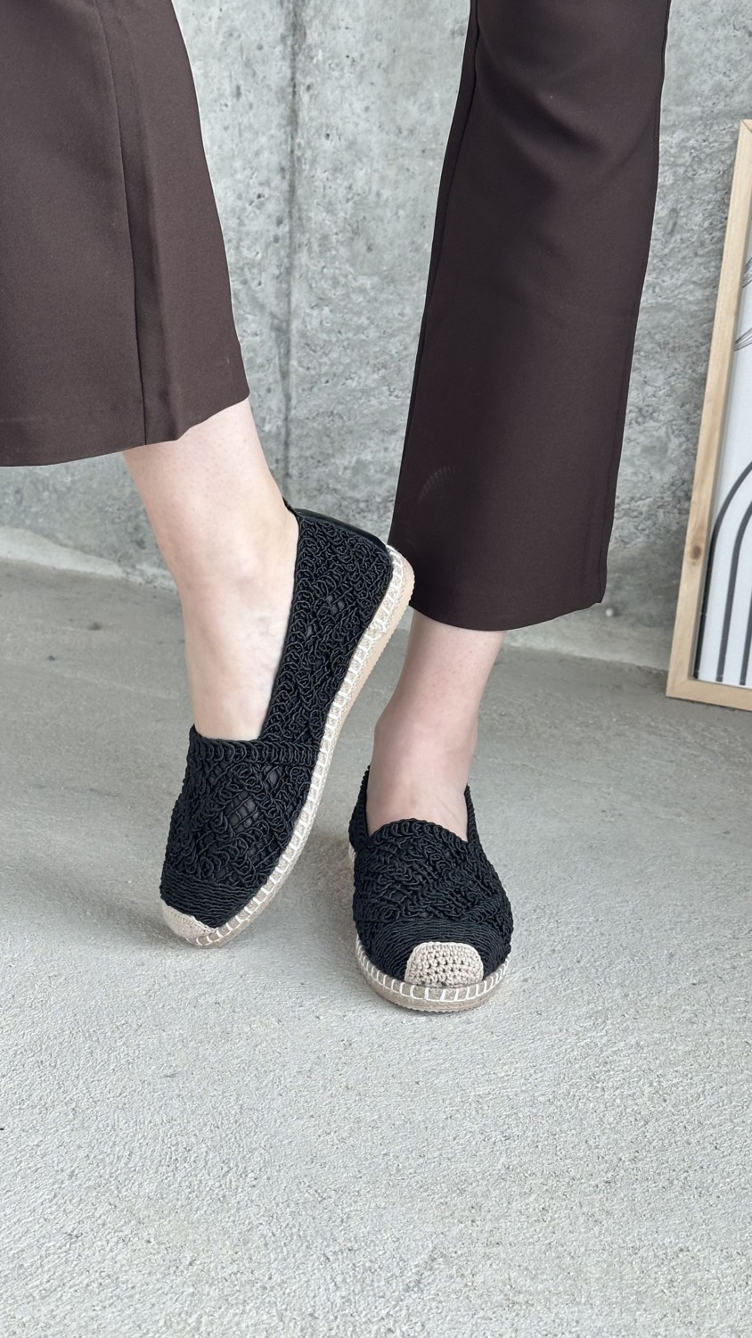 Letafia Mayfair Siyah Dantel Detaylı Espadril görsel 4