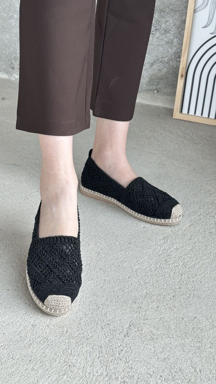 Letafia Mayfair Siyah Dantel Detaylı Espadril görsel 5