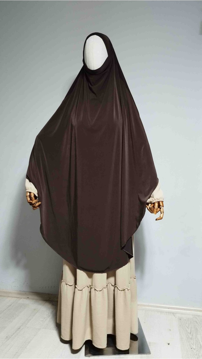 Ahrar Tesettür Tam Boy Sandy Sufle Khimar Hijab Eşarp Indigo görsel 2