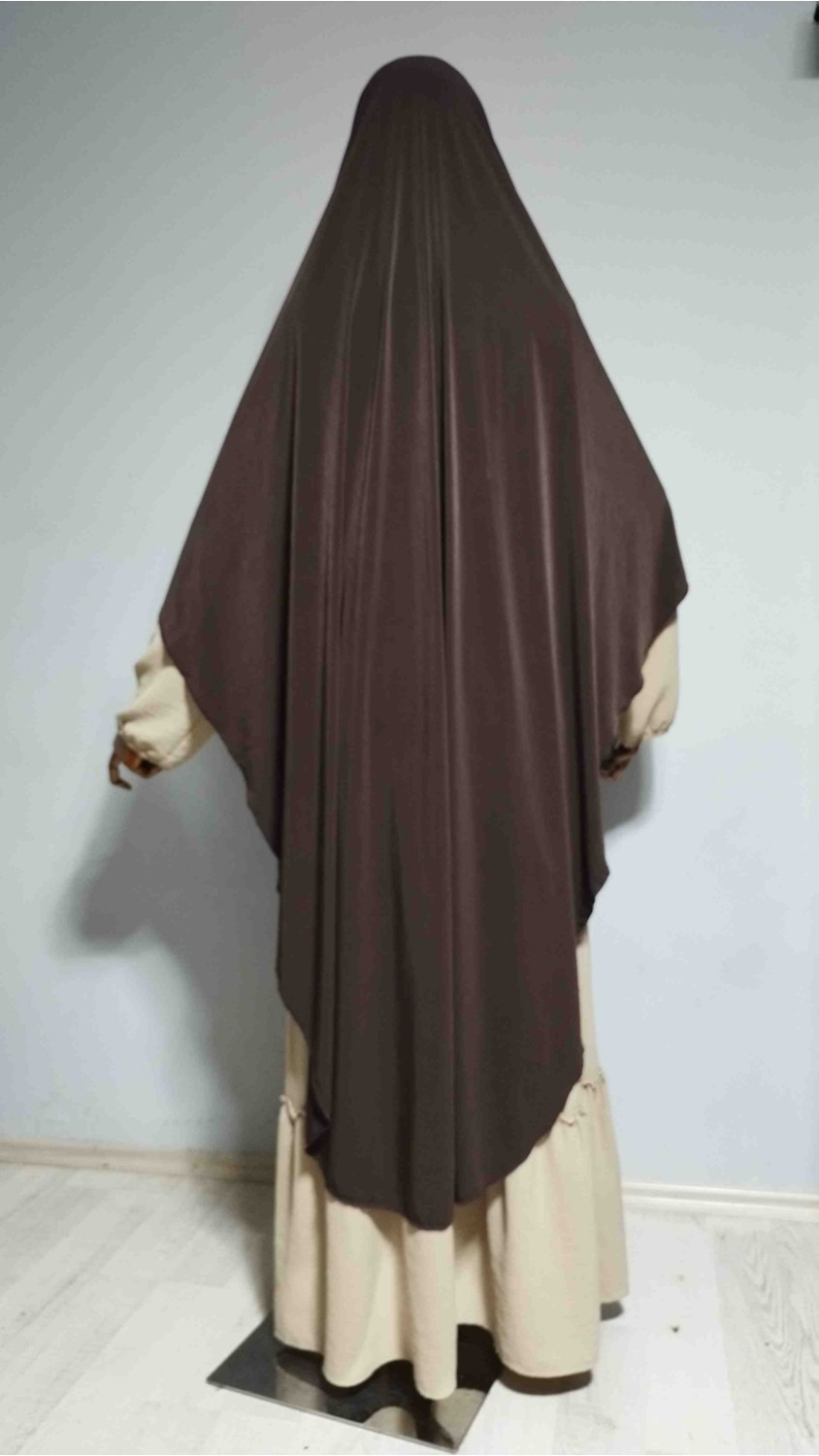 Ahrar Tesettür Tam Boy Sandy Sufle Khimar Hijab Eşarp Indigo görsel 3