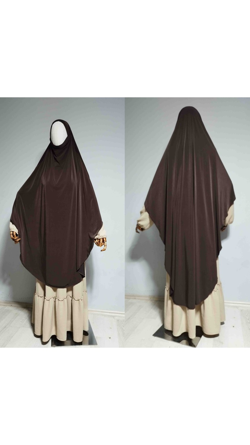 Ahrar Tesettür Tam Boy Sandy Sufle Khimar Hijab Eşarp Indigo görsel 4