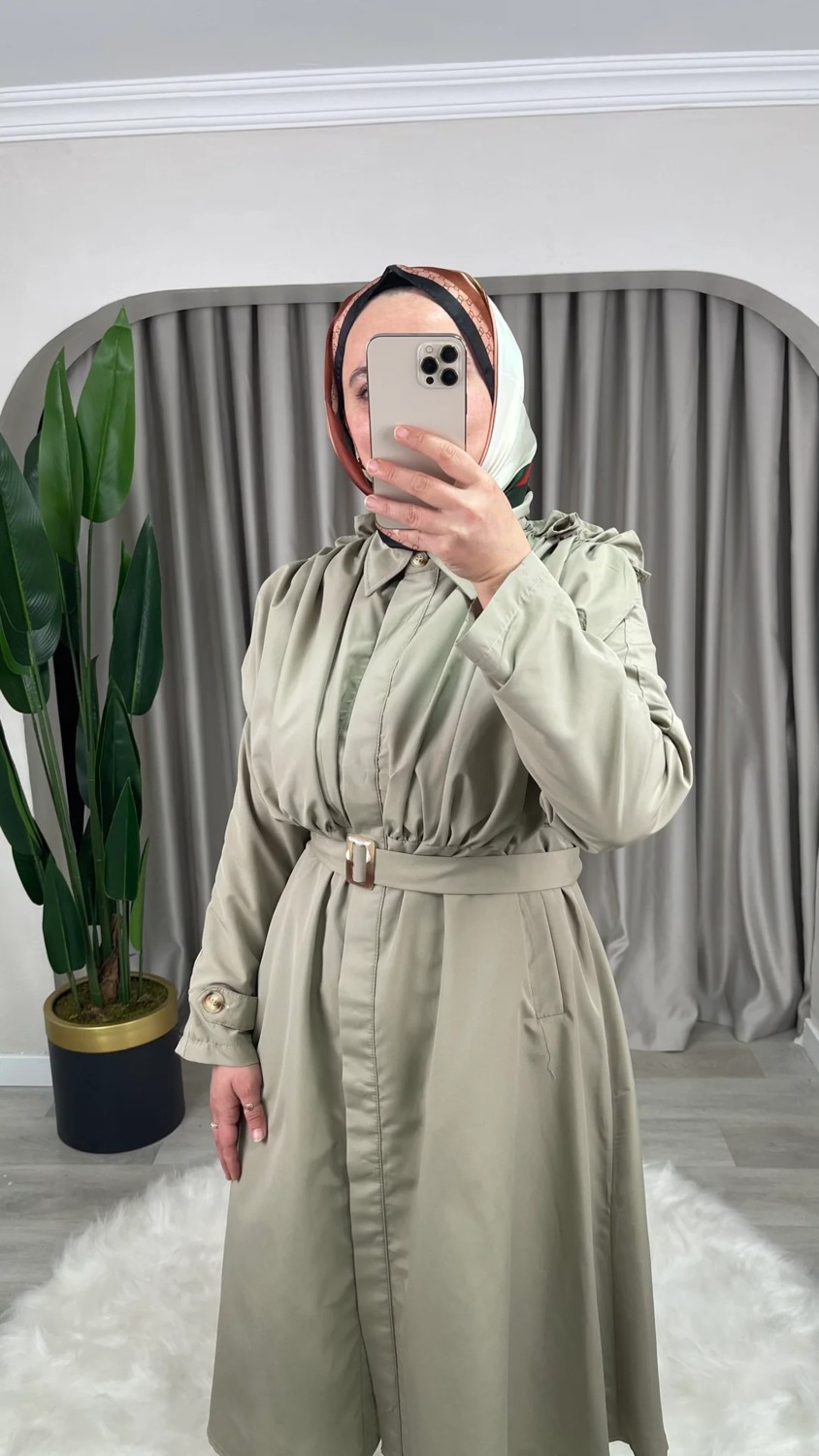 Demets Collection Yağmur Fırfırlı Özel Tasarım Trenç görsel 6