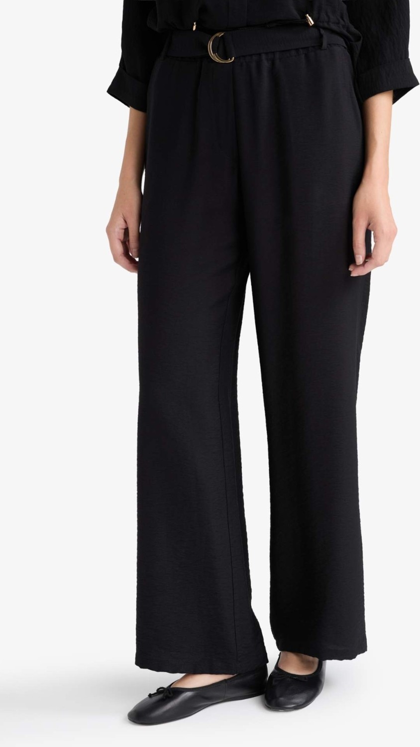 DeFacto Straight Fit Geniş Paça Pantolon F3420AX25AU görsel 5