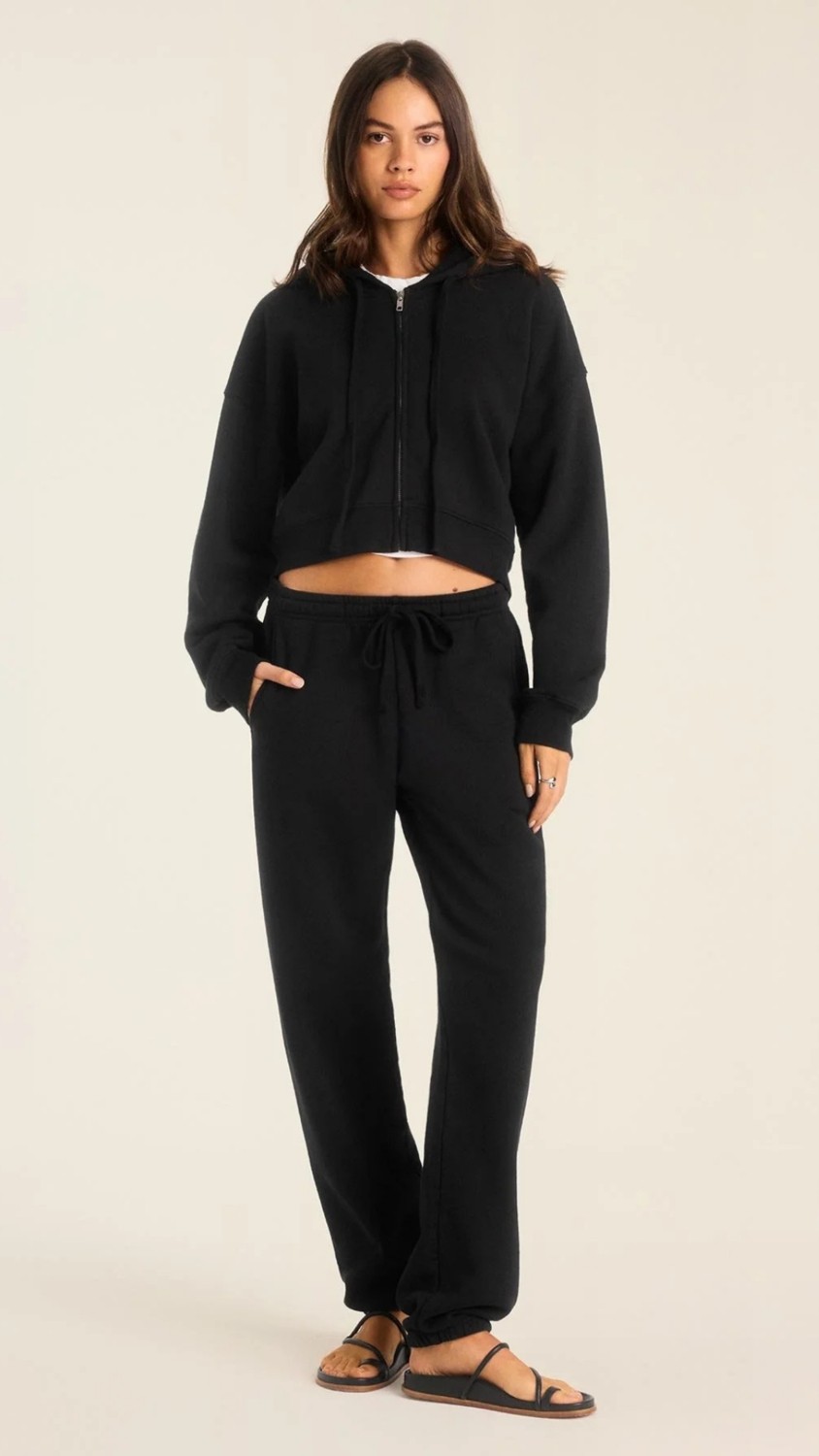 Setoso Kadın Crop Fermuarlı Kapüşonlu Sweatshirt görsel 4