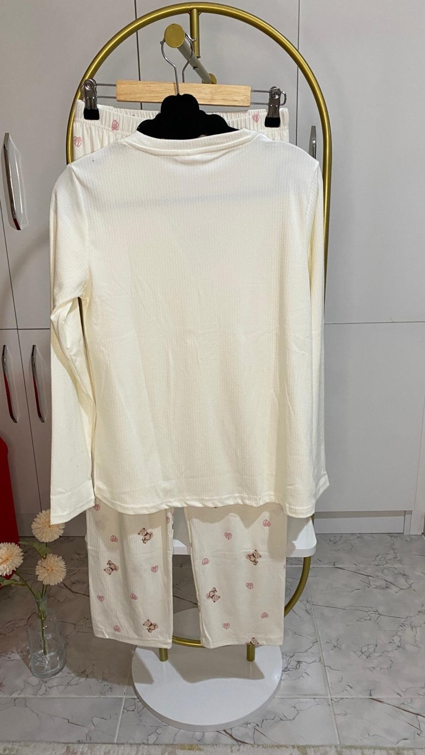 Bercan Baby Kaşkorse Patlı Düğmeli Pijama Takımı( DAR KALIPTIR 1 BEDEN BÜYÜK TERCİH EDİLEBİLİR) görsel 2