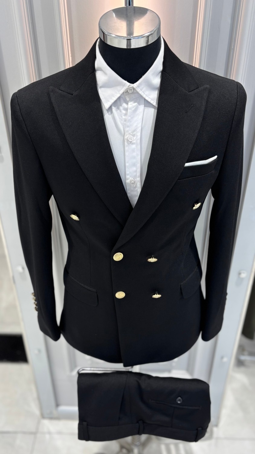 Sabri Zengin Erkek Kruvaze Slim Fit Takım Elbise görsel 7