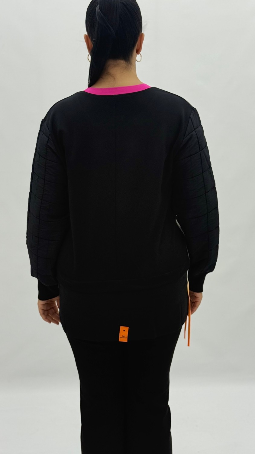 AlanyaXXL Büyük Beden Grafikli Viskon Uzun Kol Oversize Kadın Sweatshirt görsel 4