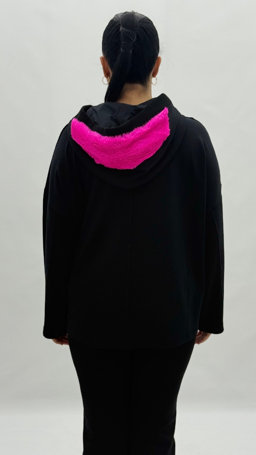 AlanyaXXL Büyük Beden Kapüşonlu Taşlı Uzun Kol Oversize Kadın Sweatshirt görsel 4