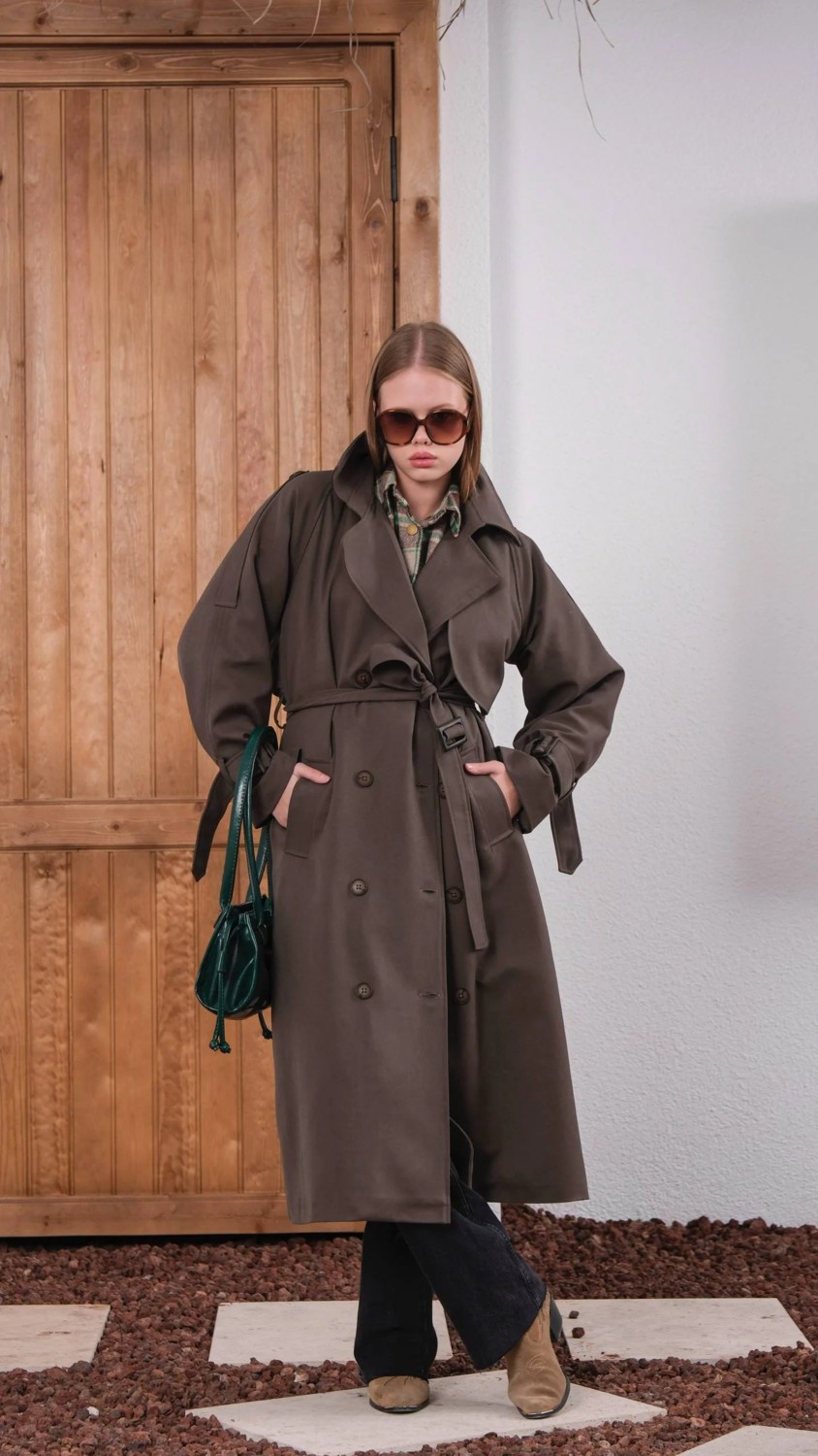 Mery Mery Boutique Oversize Geniş Kalıp Astarlı %100PAMUK Premium Kalite Trençkot