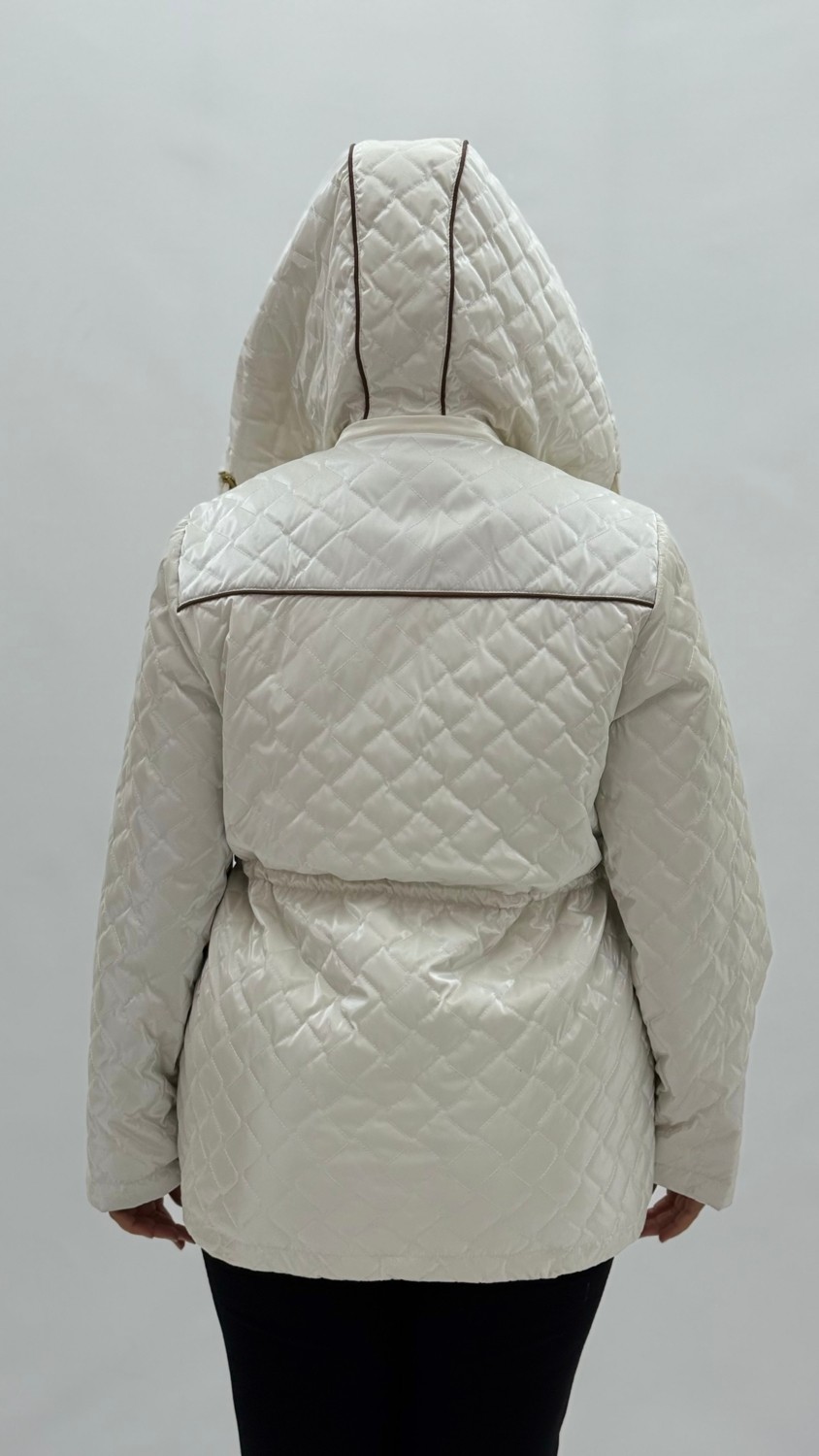 AlanyaXXL Büyük Beden Cepli Fermuarlı Düğmeli Bagcık Detaylı Oversize Kadın Mont görsel 4