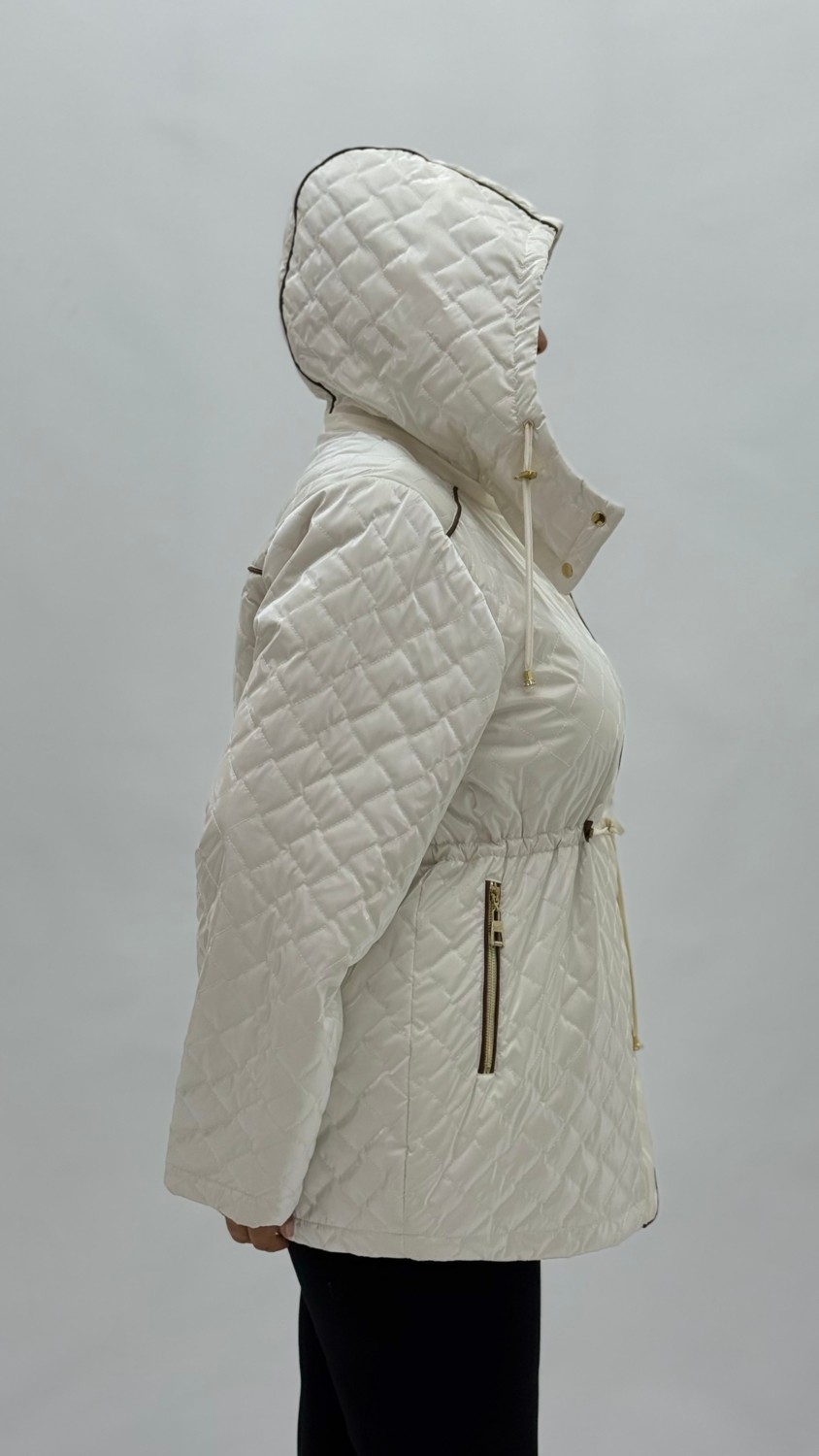 AlanyaXXL Büyük Beden Cepli Fermuarlı Düğmeli Bagcık Detaylı Oversize Kadın Mont görsel 5