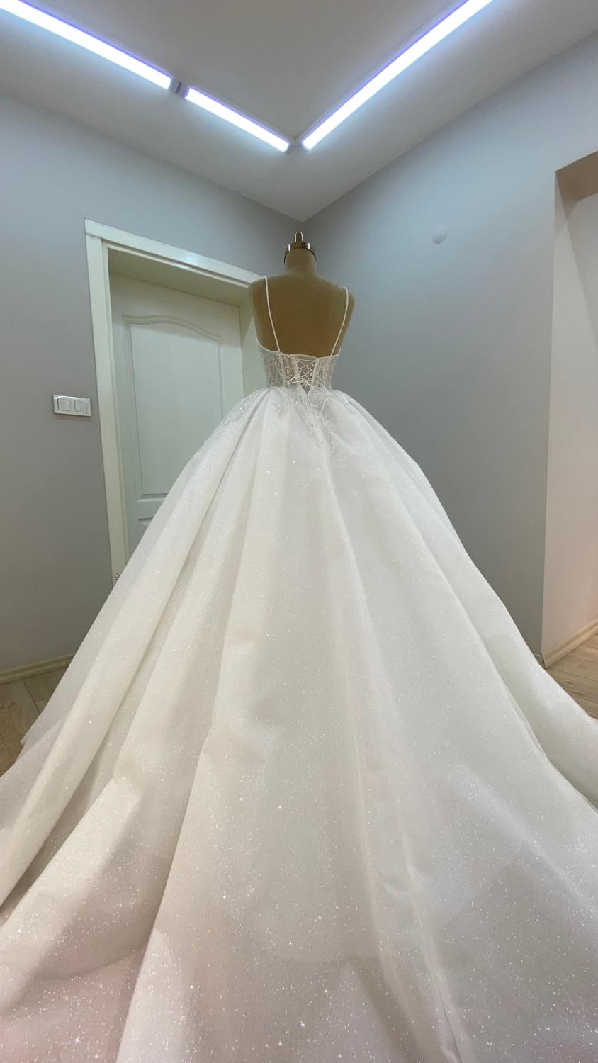 Arden Moda Prenses Pileli Gelinlik görsel 4