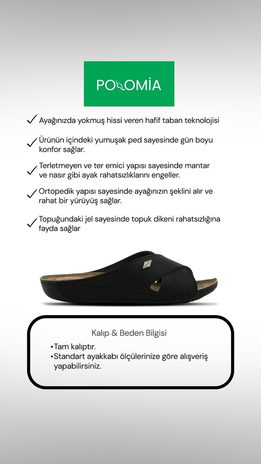 Polomia Comfort Siyah Bej Kırmızı Çift Şeritli Ortopedik Ince Tabanlı Topuk Dikeni Jelli Rahat Ev Terliği-Carmen görsel 4