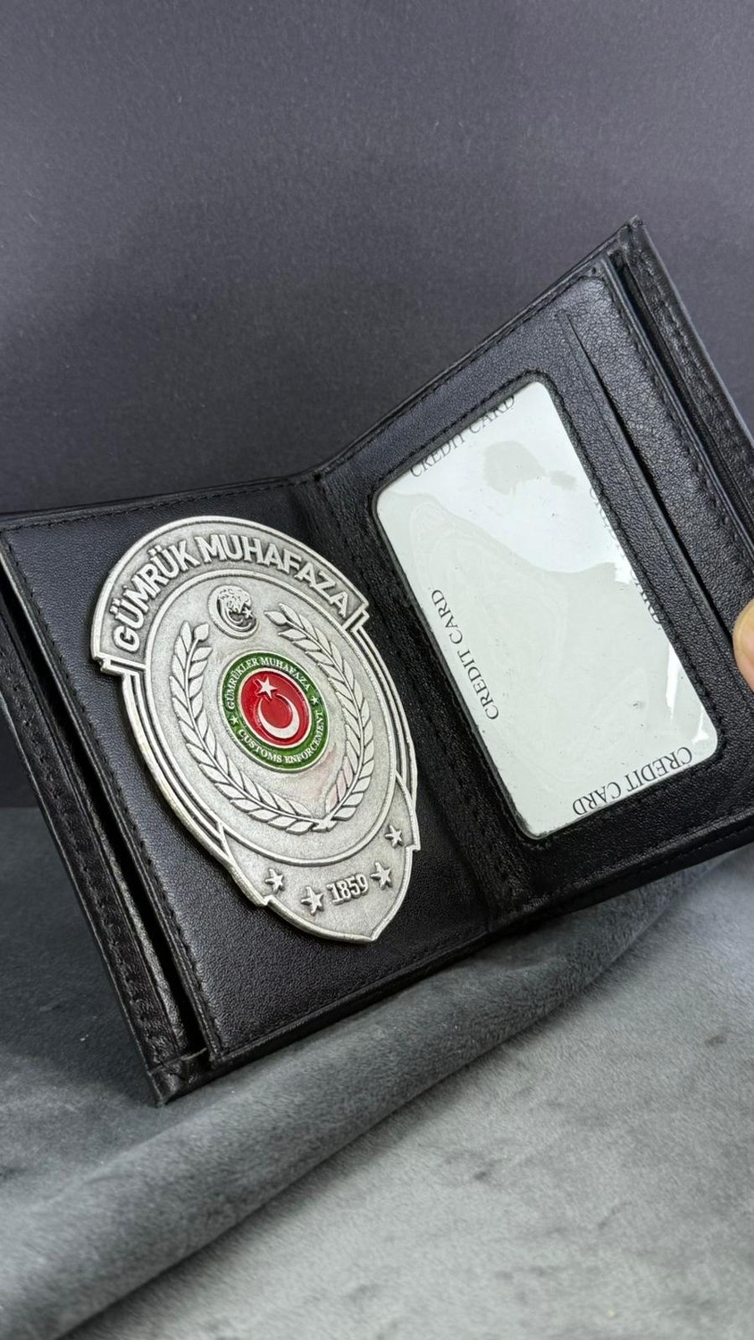 kuyumcudan Gümrük Muhafaza Rozetli Hakiki Deri Cüzdan görsel 3