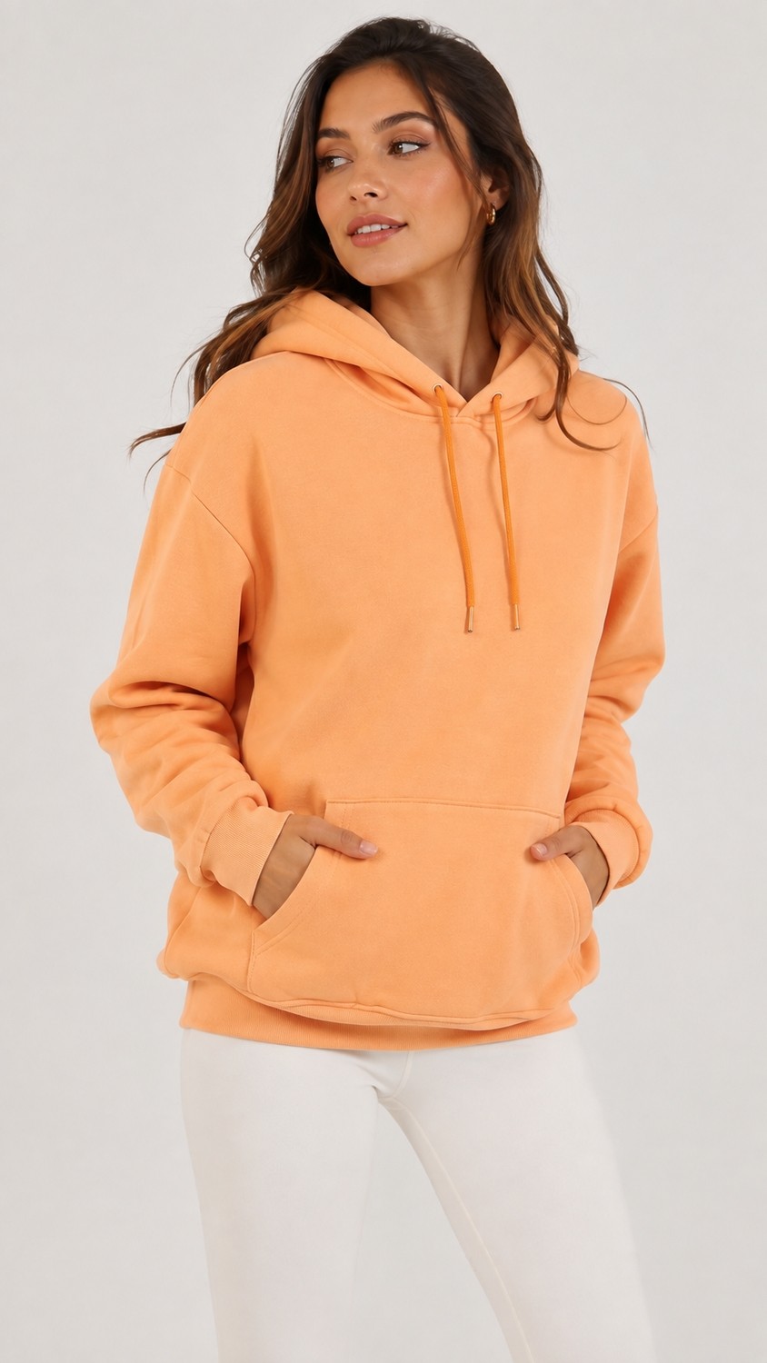Feyece Kadın/unısex Kapüşonlu Kanguru Cepli Regular Fit Sweatshirt görsel 3