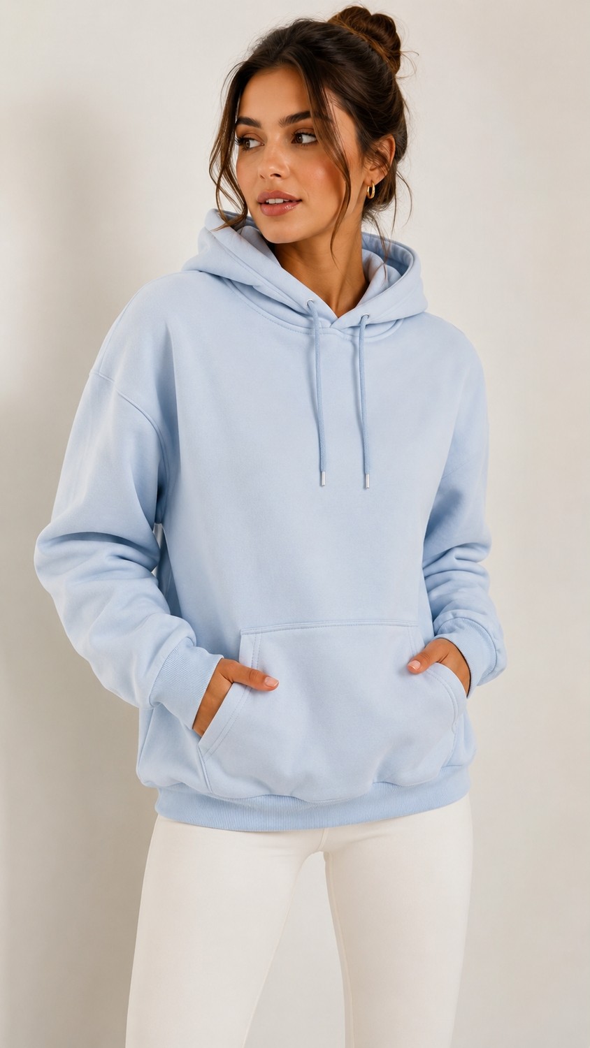 Feyece Kadın/unısex Kapüşonlu Kanguru Cepli Regular Fit Sweatshirt görsel 5