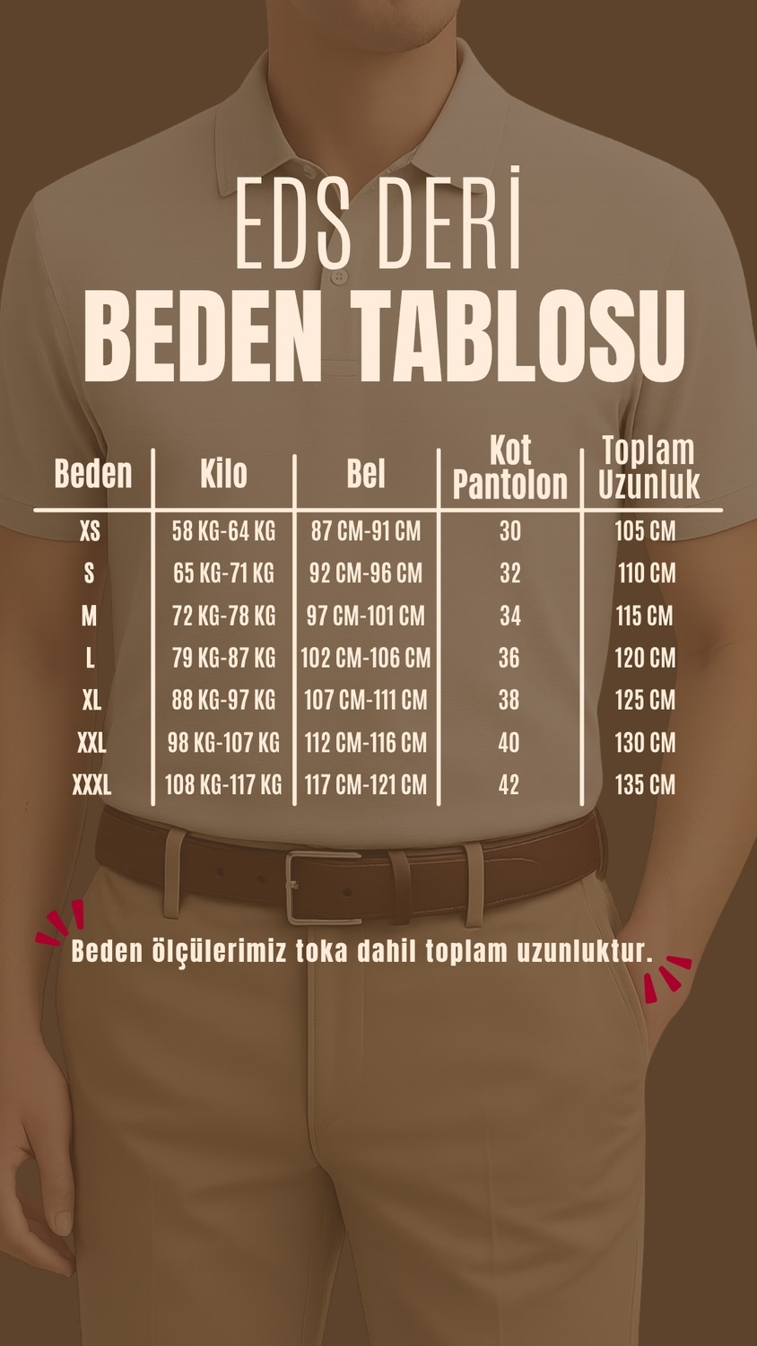 Genuıne Leather Eds Company Genuine Leather Company Eds Hakiki Deri Spor Erkek Kemer görsel 5