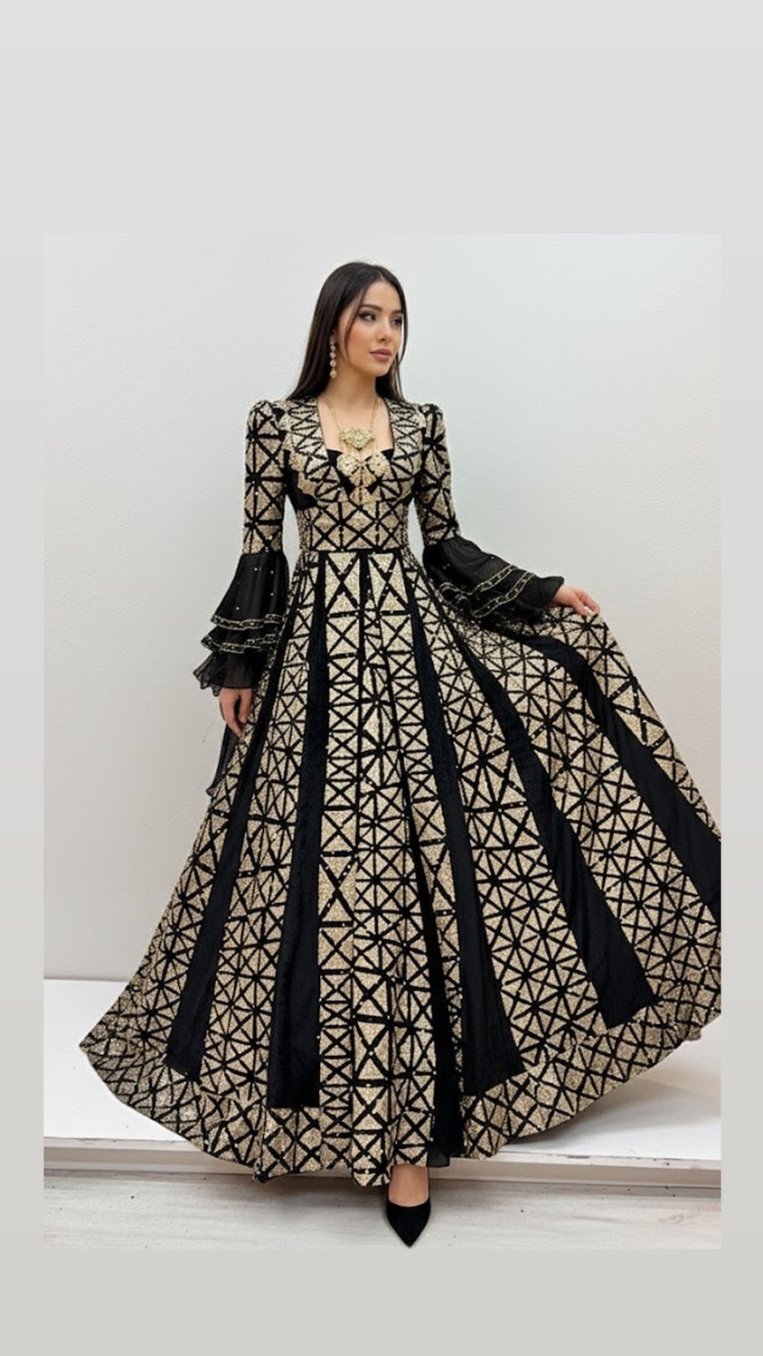ZK Zümrüt Kaftan Siyah Kına Kaftanı