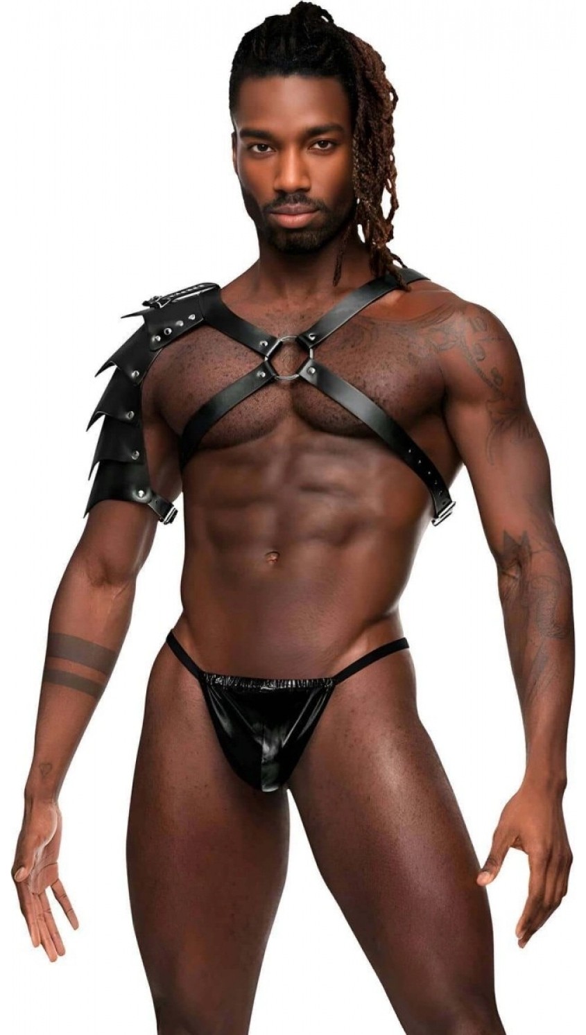 Pileli Store Gladyatör Omuz Harness, Tek Omuz Deri Aksesuar, Savaşçı Kostüm - M154 görsel 3