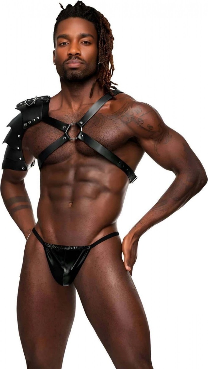 Pileli Store Gladyatör Omuz Harness, Tek Omuz Deri Aksesuar, Savaşçı Kostüm - M154 görsel 5