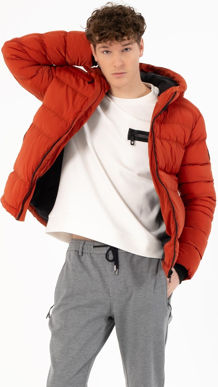 gmg firenze Kapüşonlu Slim Fit Erkek Mont görsel 2