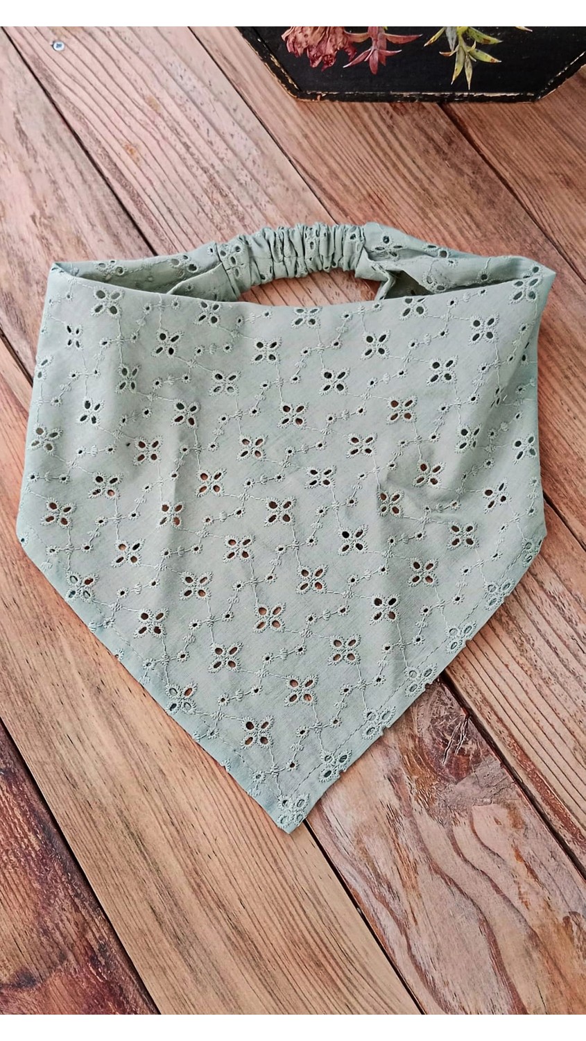 Mufin Collection Siya Brode Fisto Lastikli Bandana | Doğal Pamuk Saç Bandı görsel 2