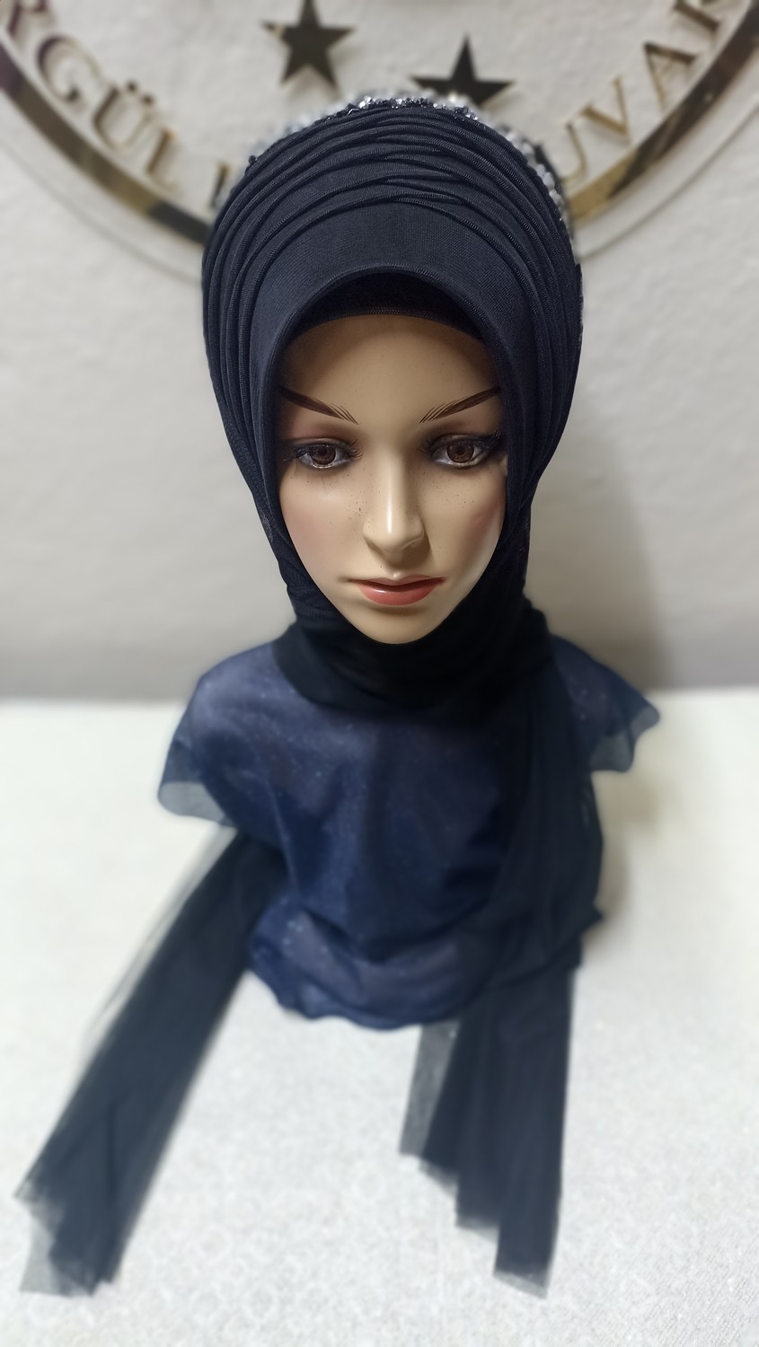 Ergül Hazır Duvak Siyah Aksesuarlı Tekli Model