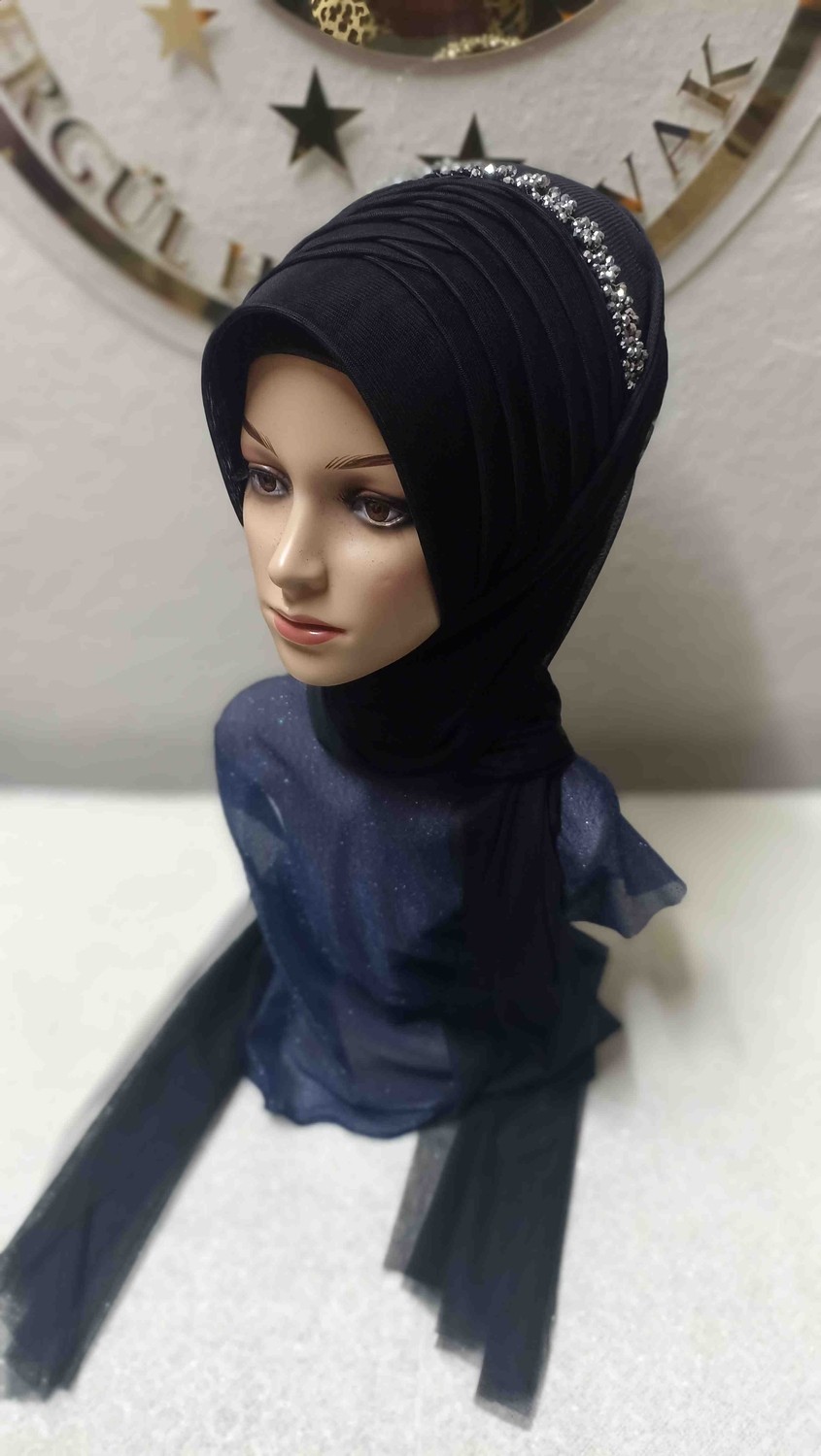 Ergül Hazır Duvak Siyah Aksesuarlı Tekli Model görsel 2