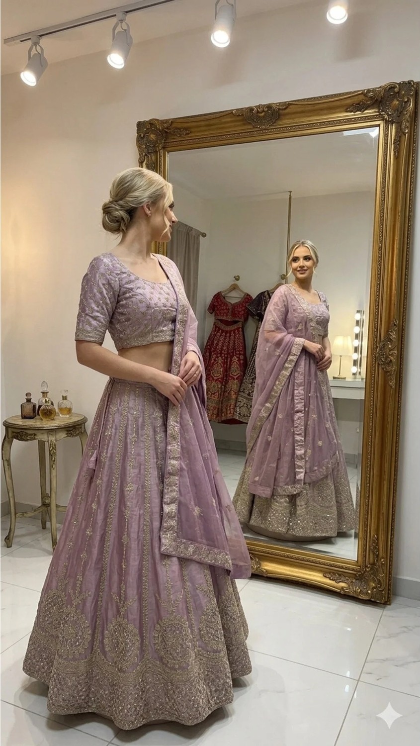 Aashiv's Collection [renk] [kumaş Türü] Işlemeli Hint Lehenga Choli Takımı