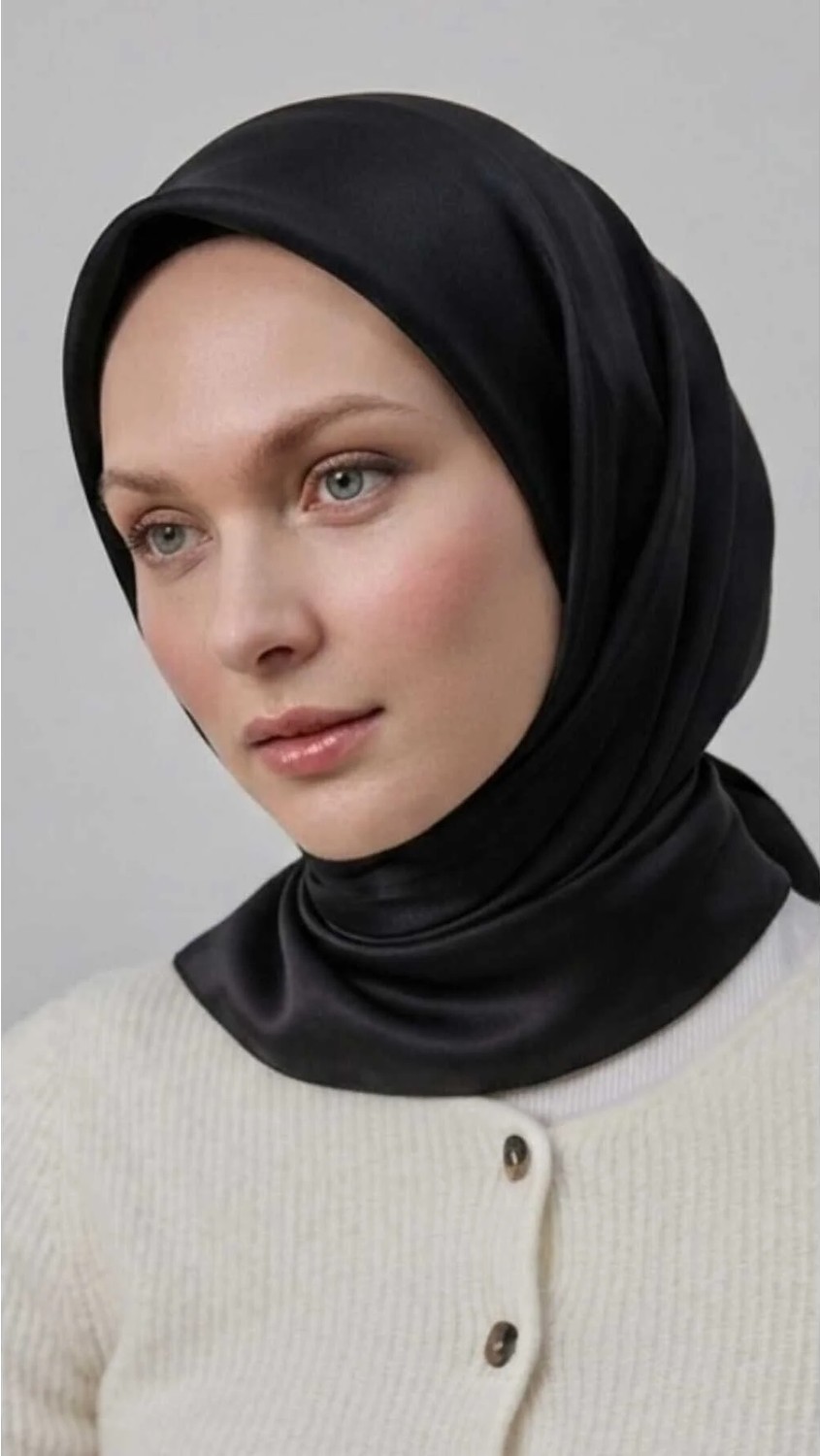 Samara Scarf Kristal Eşarp Parlak Saten Dokulu Tesettür Abiye Eşarp 95X95 cm görsel 7