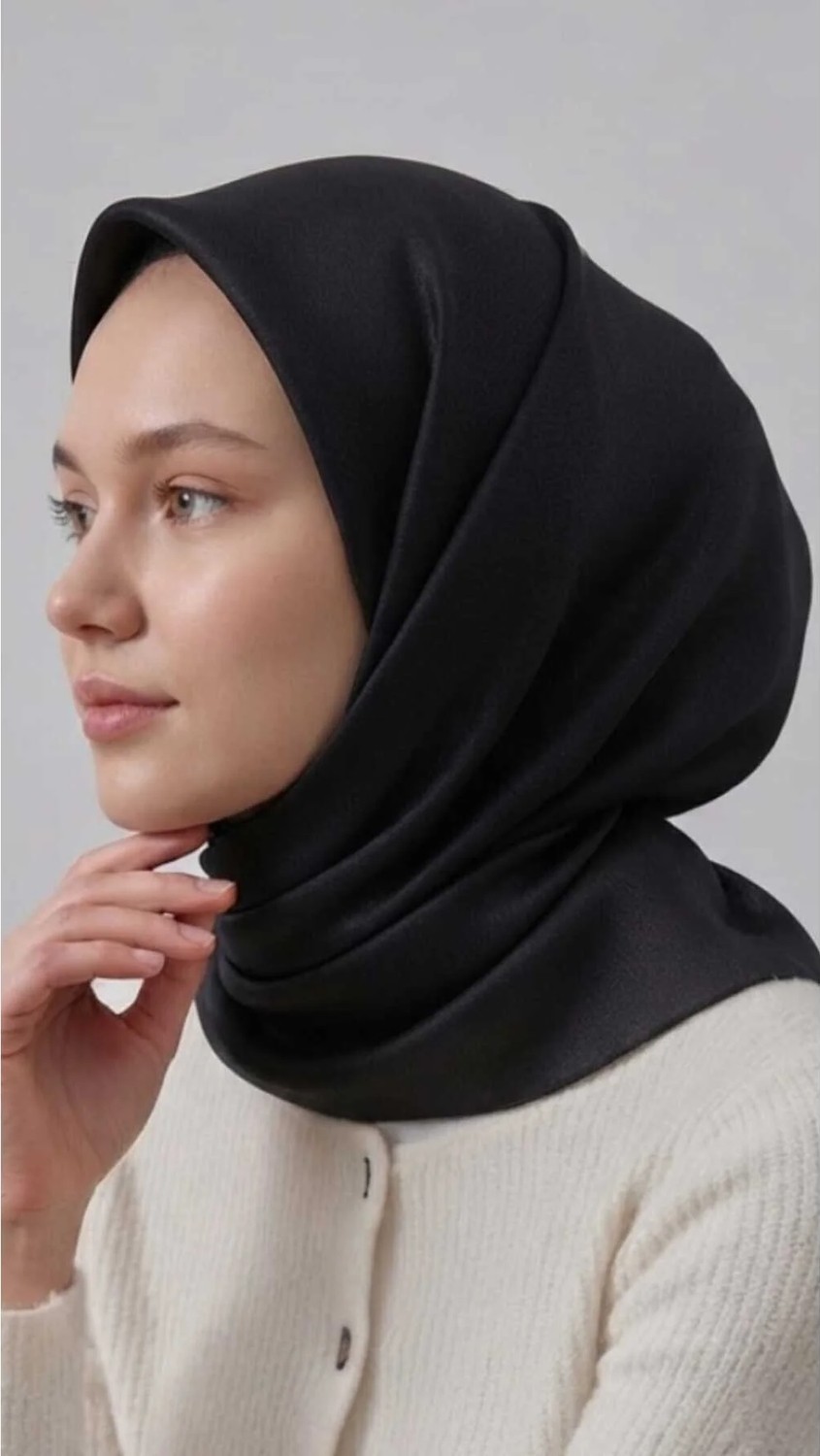 Samara Scarf Kristal Eşarp Parlak Saten Dokulu Tesettür Abiye Eşarp 95X95 cm görsel 8