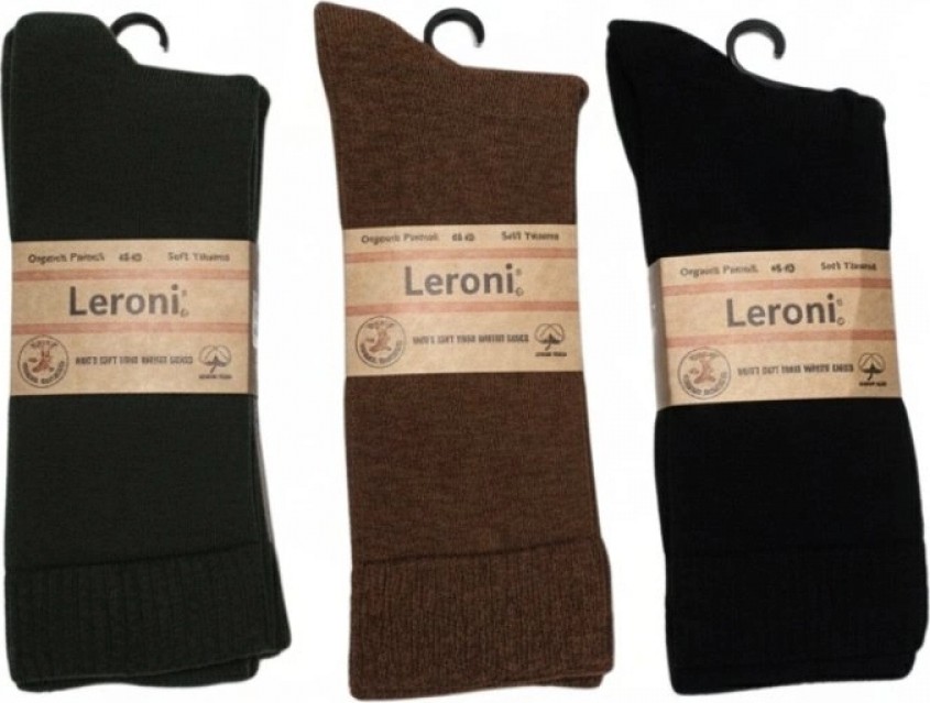 Pileli Store Leroni Dikşsiz Organik Pamuk Termal Havlu Çorap. Bileği Sıkmayan Lastik görsel 2