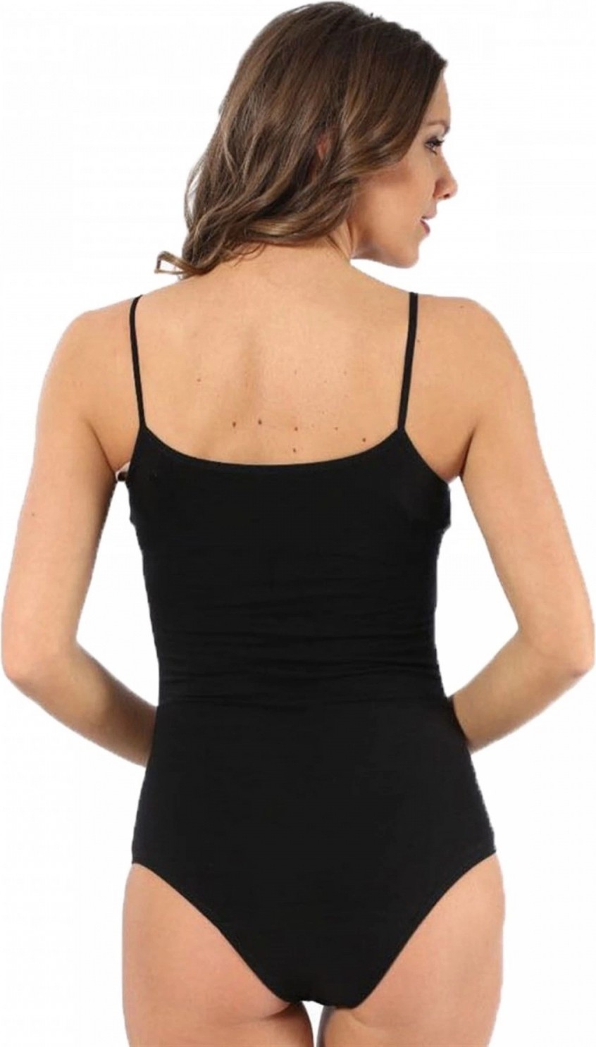 Hace Bazaar Marsilyan- Bayan Ip Askılı Çıtçıtlı Body Siyah görsel 2