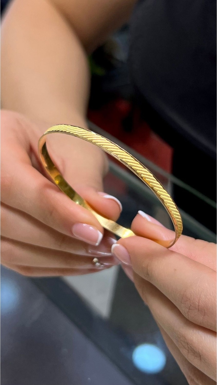 Kuyumcu Nurettin 25 gr (Gram) Burma Desenli Kibrit Çöpü Bilezik 22 Ayar Altın