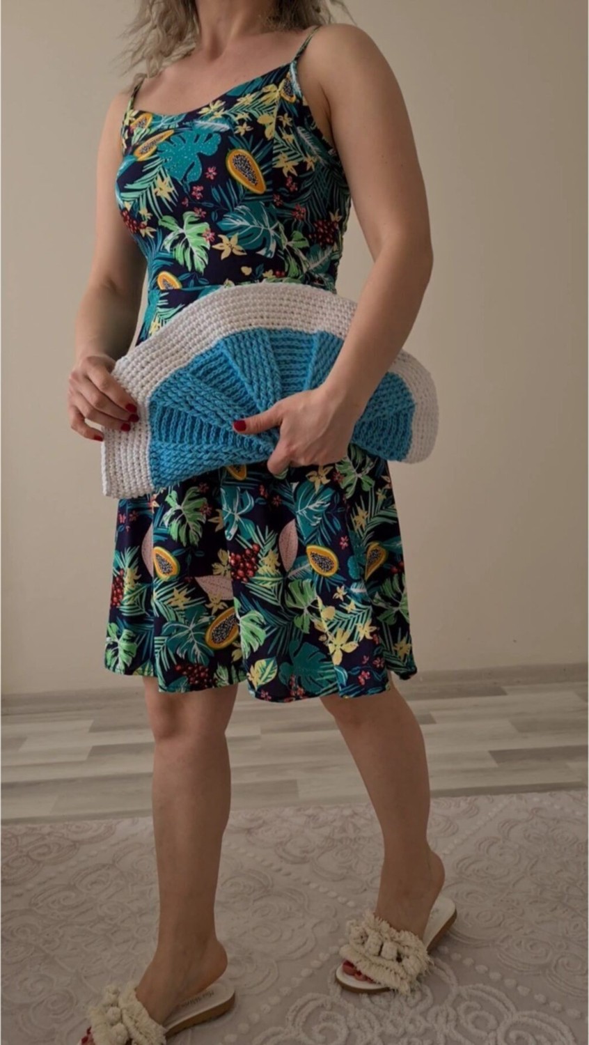 Zuviel Deco Çantaturkuaz Clutch Örgü Çanta Turkuaz / Standart görsel 3