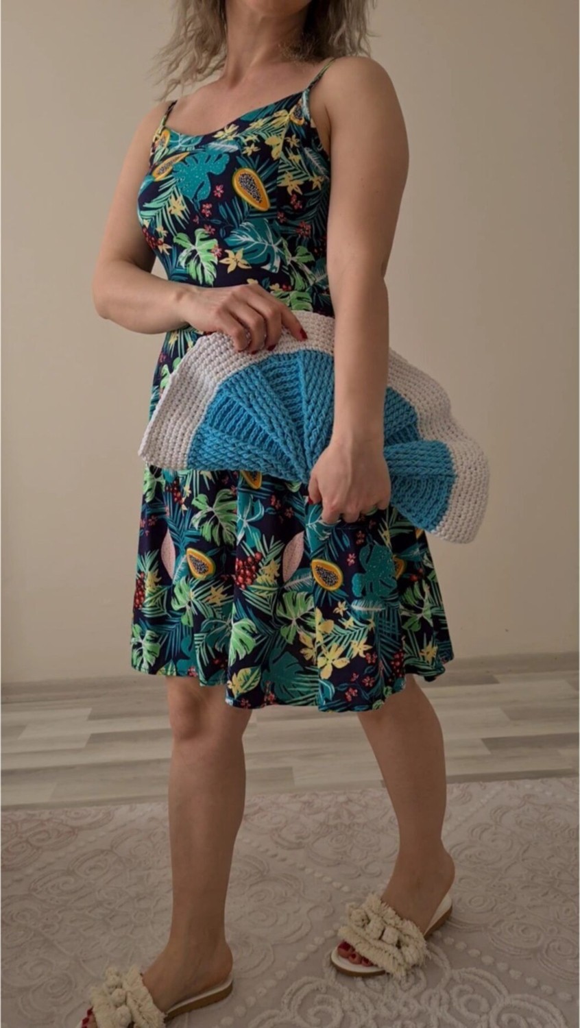Zuviel Deco Çantaturkuaz Clutch Örgü Çanta Turkuaz / Standart görsel 4