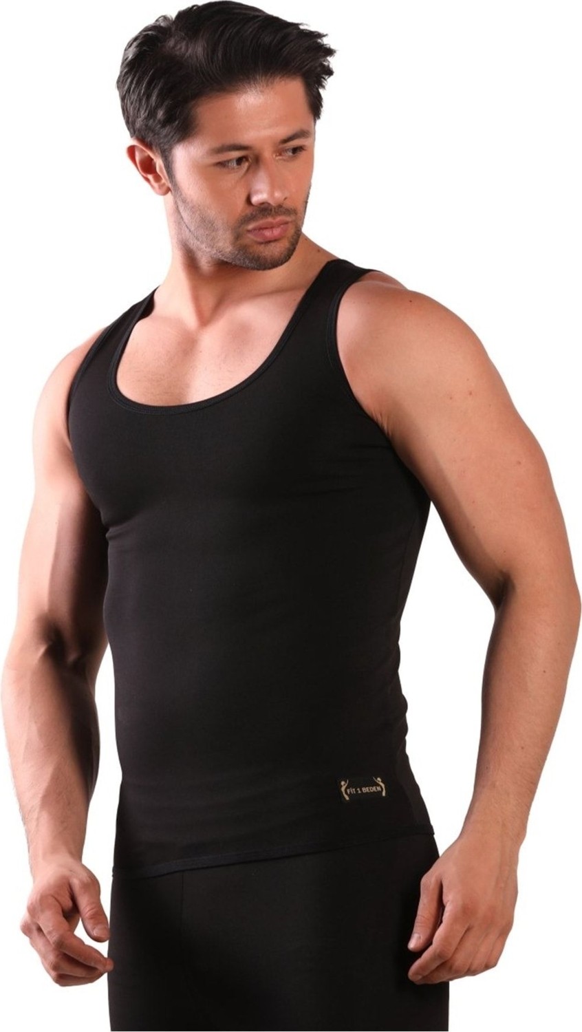 Vuvutasarım Erkek Büyük Beden Sauna Termal Takım Askılı Atlet ve Tayt Takım görsel 3