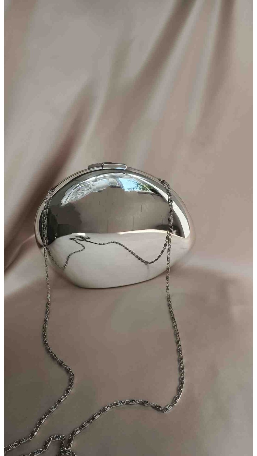 Hegef Bag Kadın Antrasit Siyah Damla Model Metal Ekstra Zincirli Özel Gün Davet Abiye Portföy Çanta görsel 7