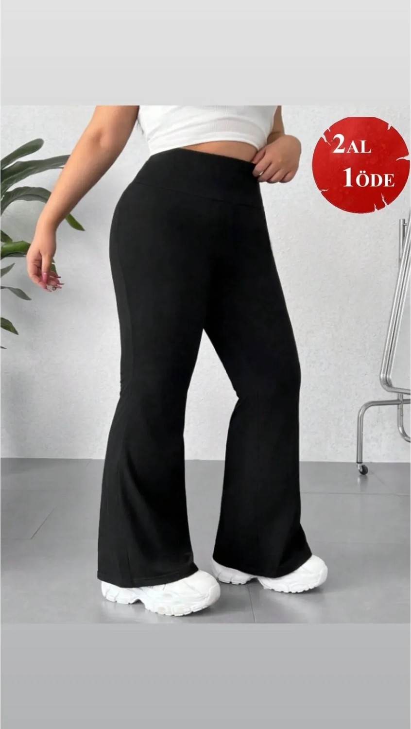 Lesa Wear Büyük Beden Yüksek Bel Toparlayıcı ve Sıkılaştırıcı Ispanyol Paça Tayt, Büyük Beden Spor Tayt görsel 8