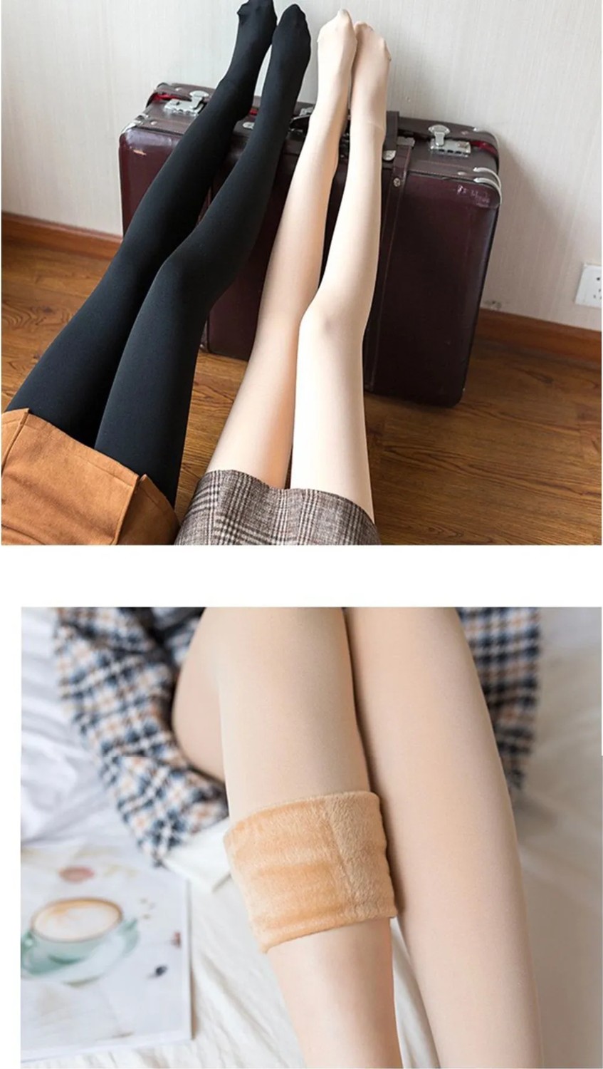Sweet Sauna Içi Peluşlu Bacak Basen ve Alt Karın Toparlayıcı Kışlık Kadın Korse Peluş Astarlı Kalınlaştırılmış Külotlu Çorap Tayt Bacak Inceltici Orijinal İthal görsel 7