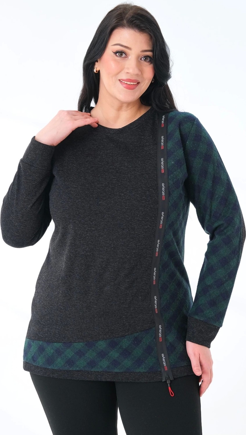 Lady Majestic Kadın Büyük Beden Sweatshirt görsel 4