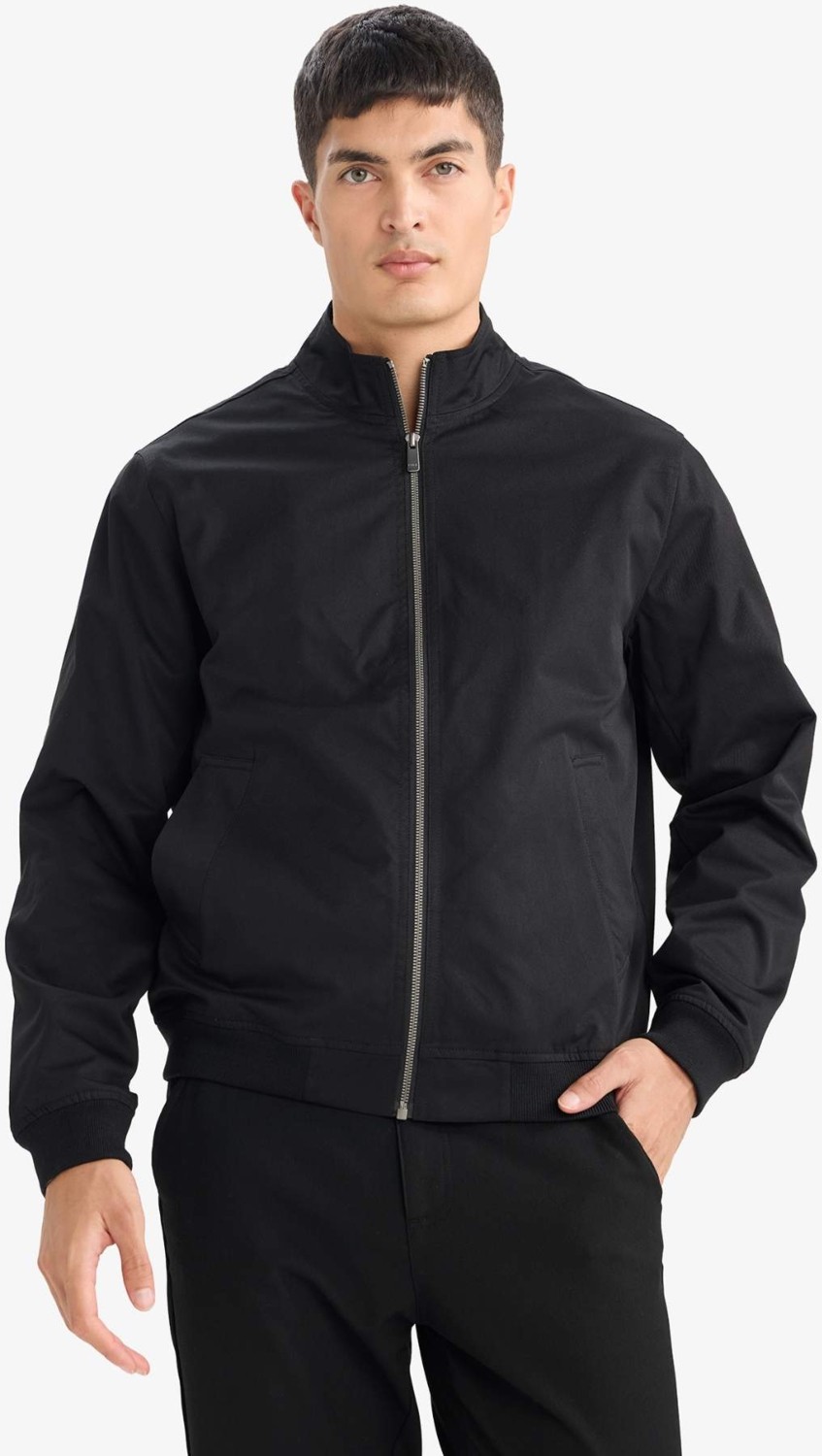 DeFacto Slim Fit Dik Yaka Astarlı Fermuarlı Mont D7338AX26SP görsel 4